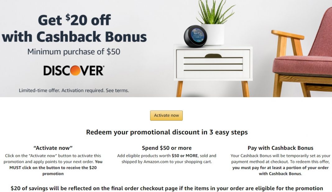 Get 20 Off 50 At Amazon Using Only 1 Discover Point The Money Ninja