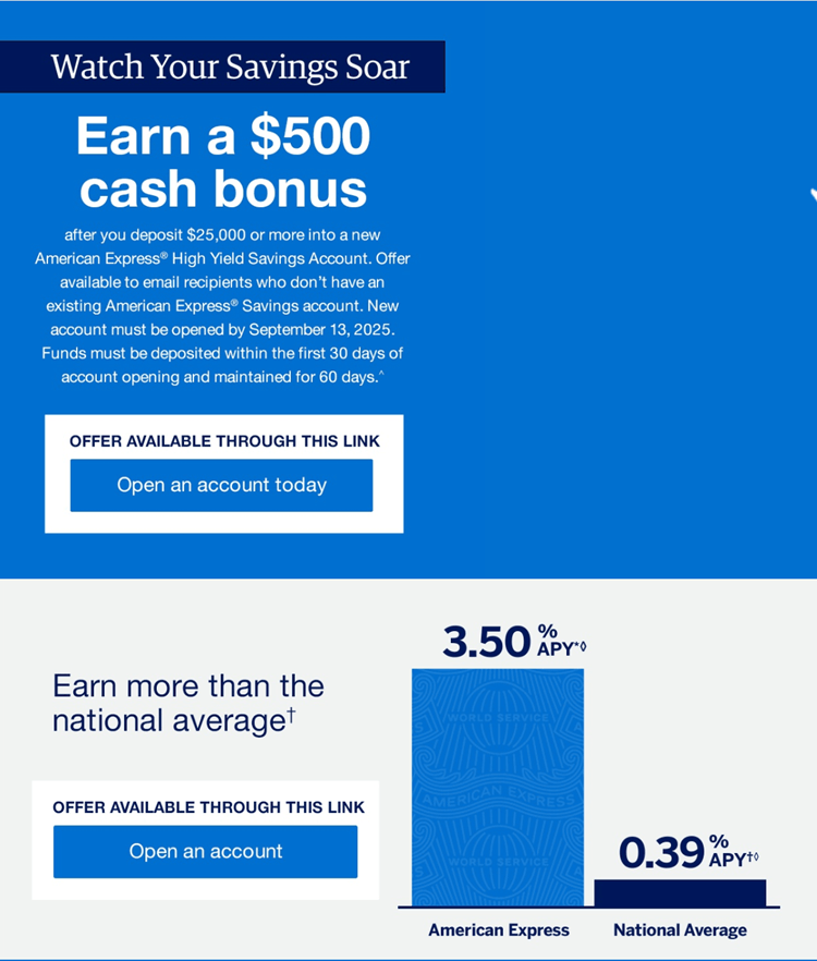 American Express High-Yield Savings Account bonus offer