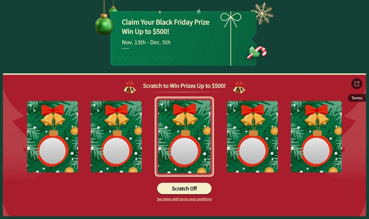 RebatesMe 2025 Black Friday Scratch Card